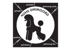 K-design Grooming Shop Inside Left Sticker Black 58,4 X 58,4 Cm