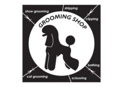 K-design Grooming Shop Outside Left Sticker Black 58,4 X 58,4 Cm
