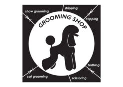 K-design Grooming Shop Outside Right Sticker Black 58,4 X 58,4 Cm