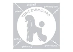 K-design Grooming Shop Inside Left Sticker Silver 58,4 X 58,4 Cm