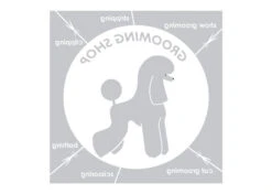 K-design Grooming Shop Outside Right Sticker Silver 58,4 X 58,4 Cm