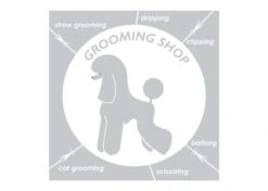 K-design Grooming Shop Outside Left Sticker Silver 58,4 X 58,4 Cm