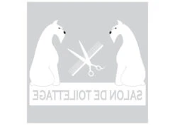 K-design Sitting Dogs Inside Left Sticker White 58,4 X 43,5 Cm