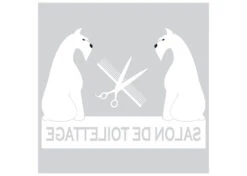 K-design Sitting Dogs Inside Right Sticker White 58,4 X 43,5 Cm