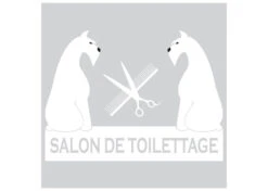 K-design Sitting Dogs Outside Left Sticker White 58,4 X 43,5 Cm