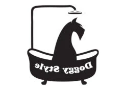 K-design Dog In Bath Inside Right Sticker Black 58 X 65 Cm