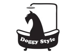 K-design Dog In Bath Outside Left Sticker Black 58 X 65 Cm