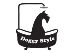 K-design Dog In Bath Outside Right Sticker Black 58 X 65 Cm