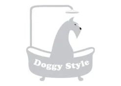 K-design Dog In Bath Outside Right Sticker Silver 58 X 65 Cm