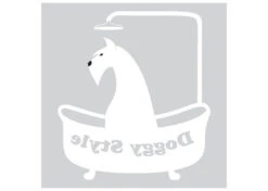 K-design Dog In Bath Inside Left Sticker White 58 X 65 Cm