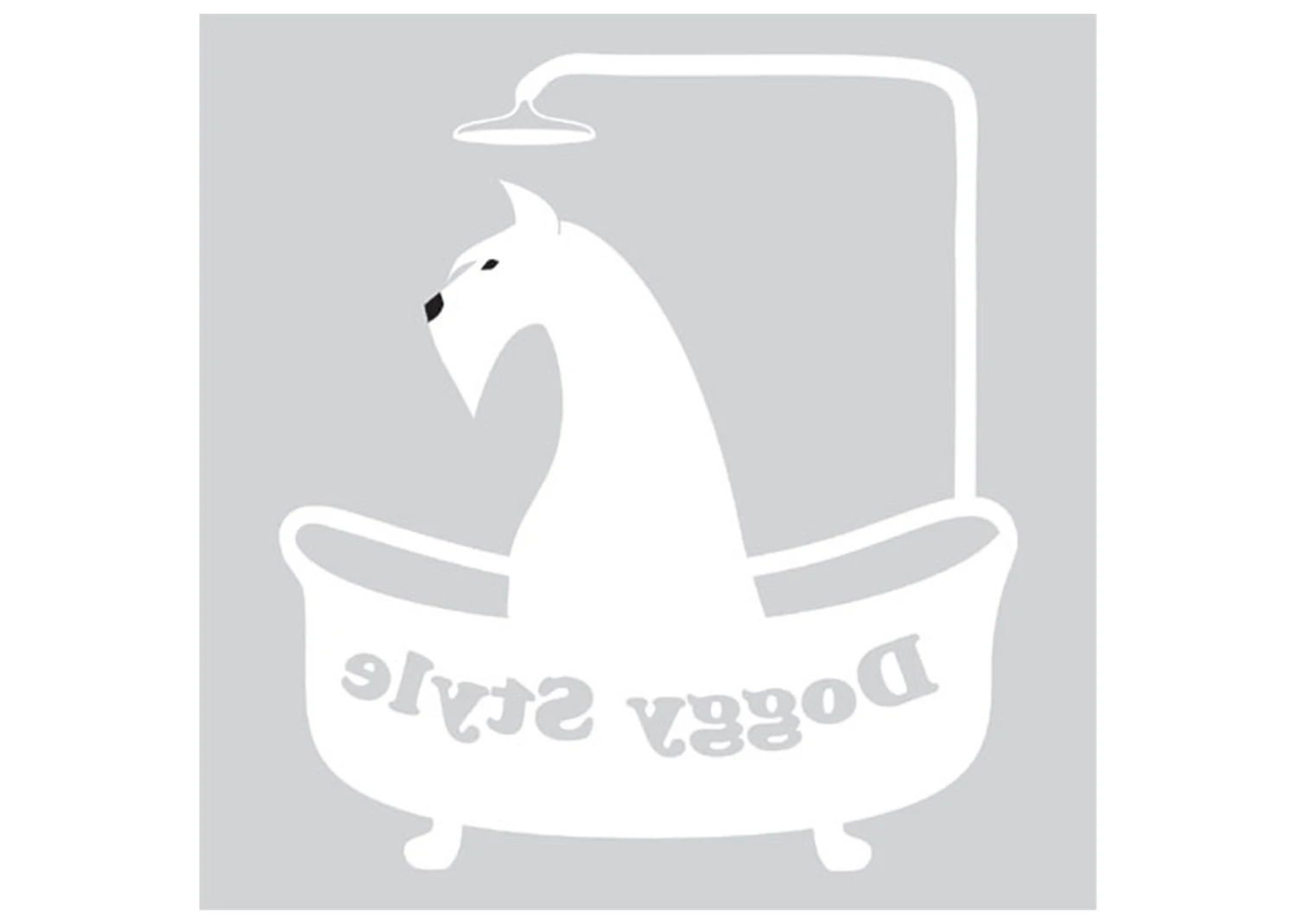 K-design Dog In Bath Inside Left Sticker White 58 X 65 Cm 3 K-design Dog In Bath Inside Left Sticker White 58 X 65 Cm