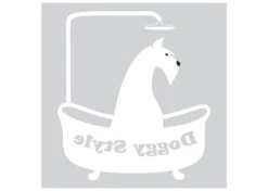 K-design Dog In Bath Inside Right Sticker White 58 X 65 Cm