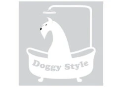 K-design Dog In Bath Outside Left Sticker White 58 X 65 Cm