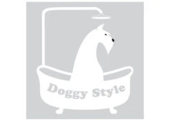 K-design Dog In Bath Outside Right Sticker White 58 X 65 Cm