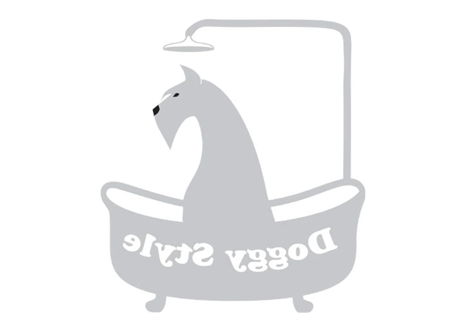 K-design Dog In Bath Inside Left Sticker Silver 32 X 36 Cm 3 K-design Dog In Bath Inside Left Sticker Silver 32 X 36 Cm