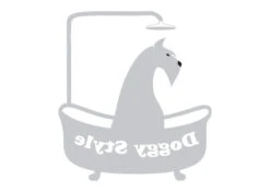 K-design Dog In Bath Inside Right Sticker Silver 32 X 36 Cm