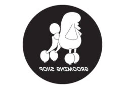 K-design Dog In Circle Inside Right Sticker Black 58 X 58 Cm