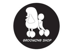 K-design Dog In Circle Outside Left Sticker Black 58 X 58 Cm