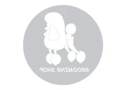 K-design Dog In Circle Inside Left Sticker Silver 58 X 58 Cm