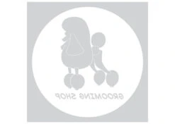 K-design Dog In Circle Inside Left Sticker White 58 X 58 Cm