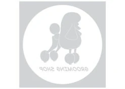 K-design Dog In Circle Inside Right Sticker White 58x 58cm