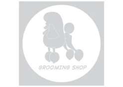 K-design Dog In Circle Outside Left Sticker White 58 X 58 Cm