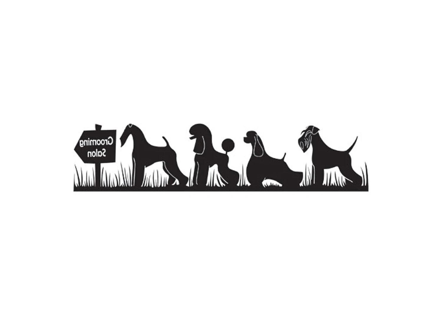 K-design Dogs In Grass Inside Left Sticker Black 83 X 19 Cm 3 K-design Dogs In Grass Inside Left Sticker Black 83 X 19 Cm