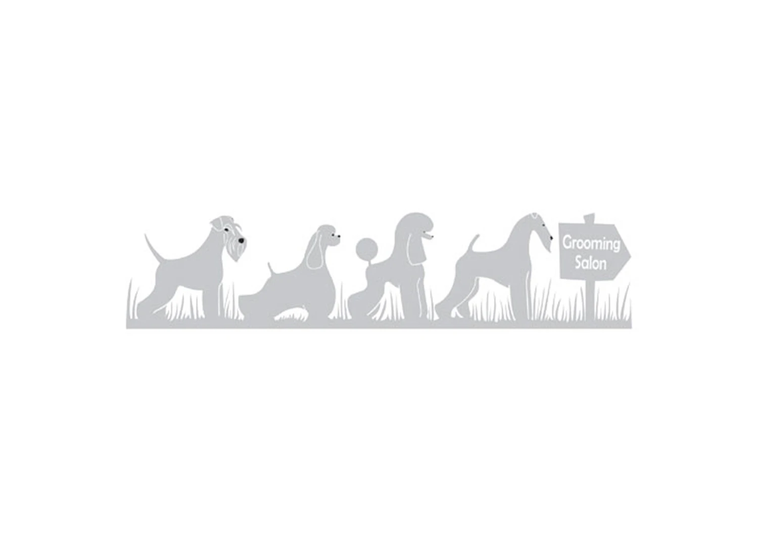 K-design Dogs In Grass Outside Right Sticker Silver 83 X 19 Cm 3 K-design Dogs In Grass Outside Right Sticker Silver 83 X 19 Cm