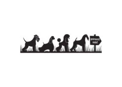 K-design Dogs In Grass Inside Right Sticker Black 125 X 29 Cm