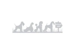 K-design Dogs In Grass Inside Right Sticker Silver 125 X 29 Cm