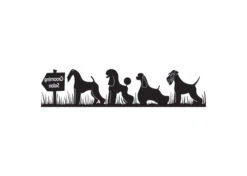 K-design Dogs In Grass Inside Left Sticker Black 253 X 58 Cm