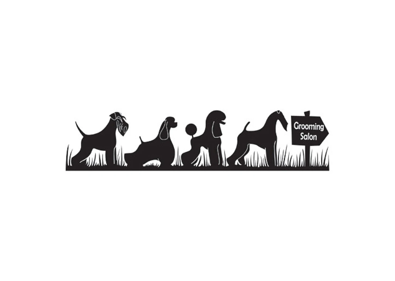K-design Dogs In Grass Outside Right Sticker Black 253 X 58 Cm 3 K-design Dogs In Grass Outside Right Sticker Black 253 X 58 Cm