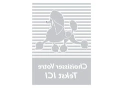 K-design Stripes Dog Inside Left Sticker Silver 58 X 81 Cm