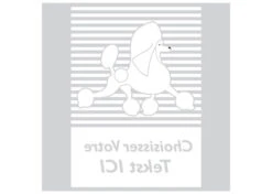 K-design Stripes Dog Inside Right Sticker White 58 X 81 Cm