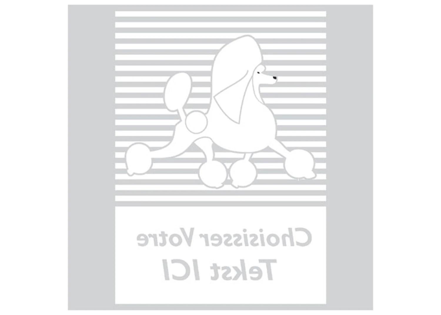 K-design Stripes Dog Inside Right Sticker White 58 X 81 Cm 3 K-design Stripes Dog Inside Right Sticker White 58 X 81 Cm