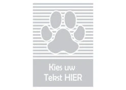 K-design Stripes Paw Outside Sticker Silver 58,4 X 81 Cm