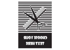 K-design Stripes Shear & Comb Inside Left Sticker Black 58 X 81 Cm