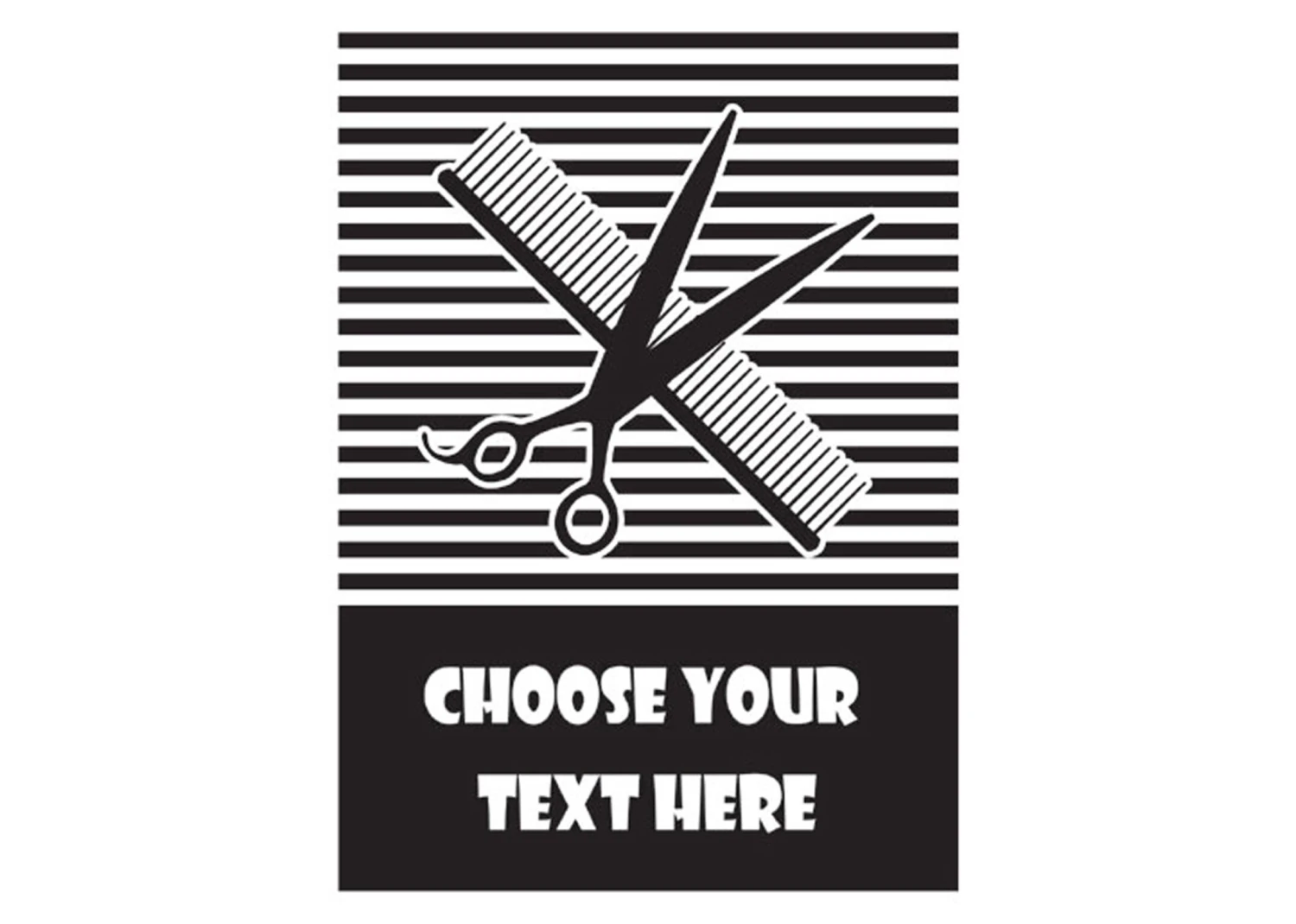 K-design Stripes Shear & Comb Outside Right Sticker Black 58 X 81 Cm 3 K-design Stripes Shear & Comb Outside Right Sticker Black 58 X 81 Cm