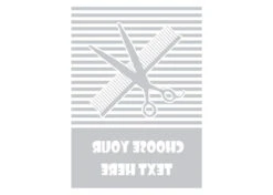 K-design Stripes Shear & Comb Inside Left Sticker Silver 58 X 81 Cm