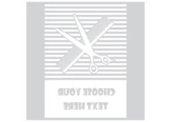 K-design Stripes Shear & Comb Inside Left Sticker White 58 X 81 Cm