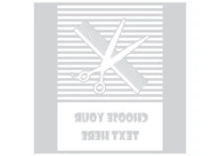 K-design Stripes Shear & Comb Inside Right Sticker White 58 X 81 Cm