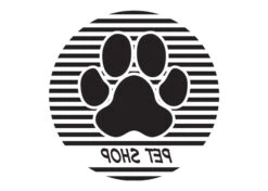 K-design Stripes Paw Circle Inside Sticker Black 58,4 X 58,4 Cm