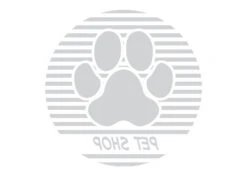 K-design Stripes Paw Circle Outside Silver 58,4 X 58,4cm