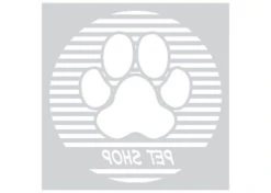 K-design Stripes Paw Circle Inside Sticker White 58,4 X 58,4 Cm