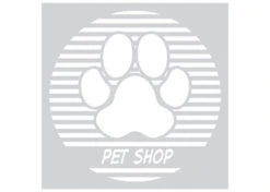 K-design Stripes Paw Circle Outside Sticker White 58,4 X 58,4 Cm