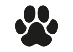 K-Design Pawprint Sticker Black 7 Cm
