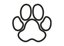 K-Design Pawprint Outline Sticker Black 19 Cm