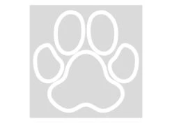 K-Design Pawprint Outline Sticker White 11 Cm