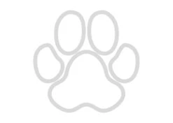 K-Design Pawprint Outline Sticker Silver 7 Cm