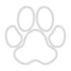 K-Design Pawprint Outline Sticker Silver 11 Cm